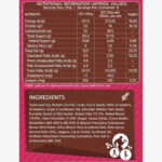 Nutritional information for MuscleBlaze High Protein Muesli Dark Chocolate and Cranberry