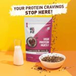 Stop protein cravings with MuscleBlaze High Protein Muesli Dark Chocolate and Cranberry